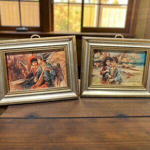 Vintage Italian Del Fiore Hand-Finished Art Prints, Mid-Century Decorative Wall